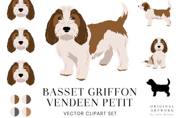 Basset Griffon Vendeen Petit Dog: Graphics & Illustrations for Branding