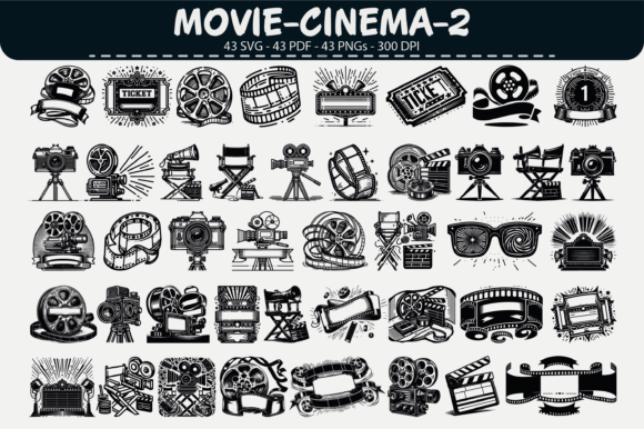 Cinema Icons Vector Set – 43 Graphics & Illustrations