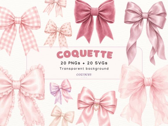 Coquette Bow Watercolor Cliparts: Pink Graphics & Illustrations Review