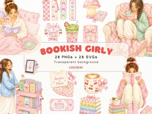 Cozy Bookish Girl Watercolor: Graphics & Illustrations Review