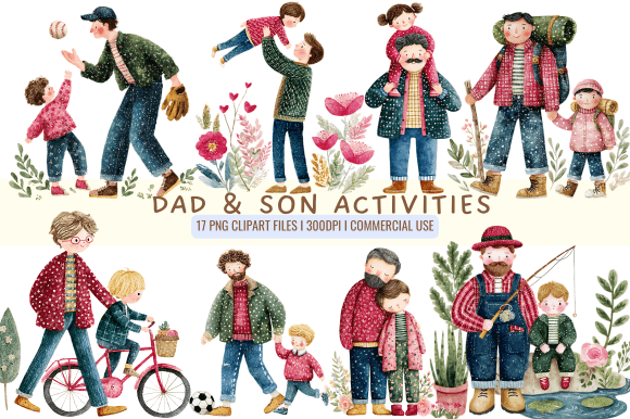 Dad Son Activities Cliparts: Graphics & Illustrations Review
