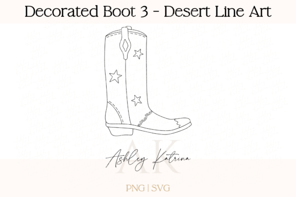 Decorated Boot 3 – Desert Line Art for Sellers