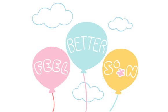 Feel Better Soon Card: Hand Drawn Graphics & Illustrations
