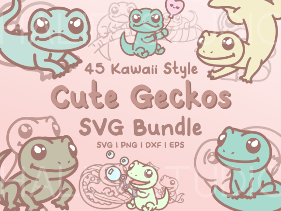 Gecko SVG Illustration Set Graphics for Publishing