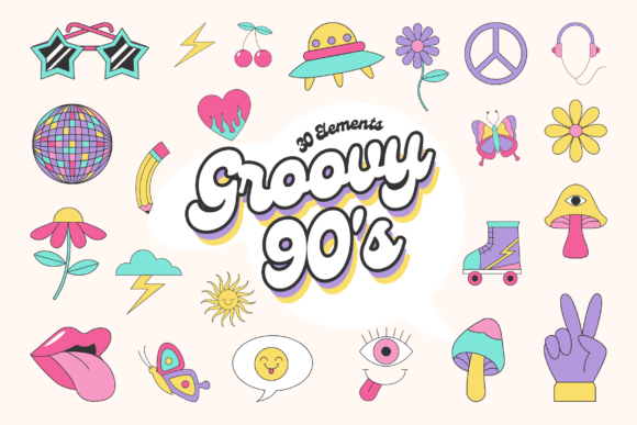 Groovy 90s Elements: Graphics & Illustrations Review