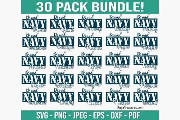Proud Navy Family SVG & Navy Mom SVG Graphics for Craft