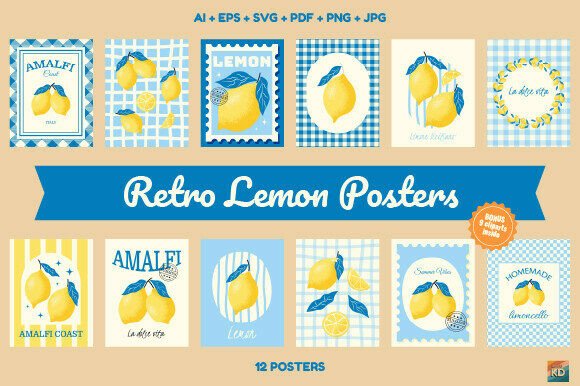 Retro Lemon Posters Set: A Designer's Review