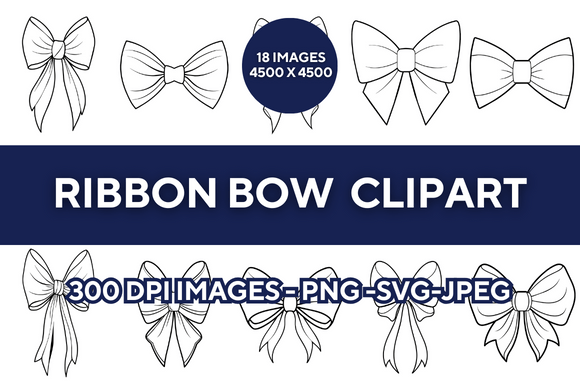 Ribbon Bow Outline SVG Bundle Graphics & Illustrations