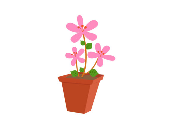 Spring Pink Flower Pot Vector: Graphics & Illustrations Review