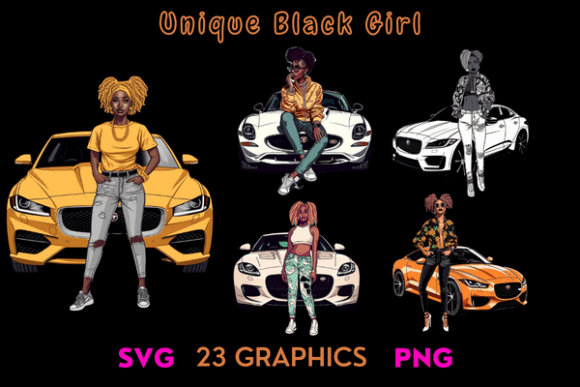 Unique Black Girl Graphics and Illustrations for Editorial Impact
