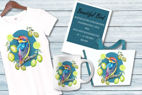 Watercolor Beautiful Bird Sublimation for Graphics and Illustrations