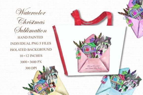 Watercolor Christmas Sublimation: Graphics & Illustrations for Branding