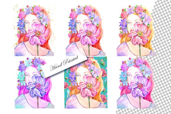 Watercolor Girl Sublimation, PNG: Graphics & Illustrations