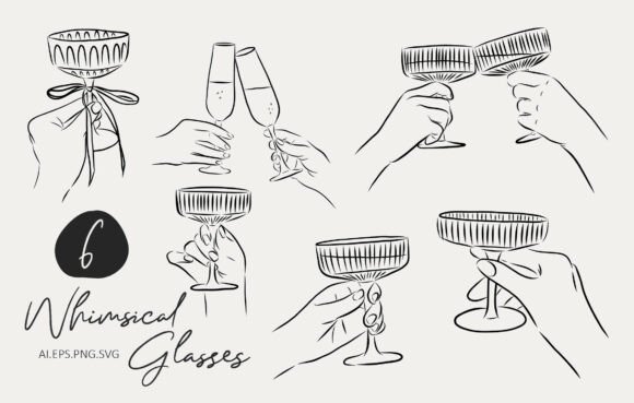 Whimsical Glasses – Hand-Drawn Line Art
